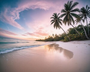 Sunset Bliss on White Sandy Beach