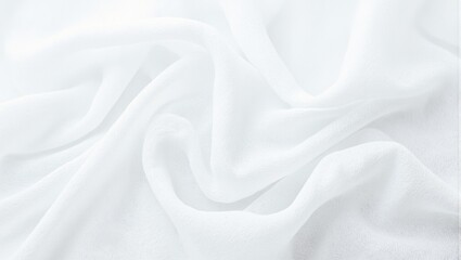 Obraz premium Elegant white organza fabric with soft pleats transparent texture and reflective surface