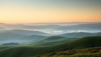 Fototapeta premium Rolling Hills at Golden Sunrise