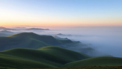 Fototapeta premium Layered Landscape of Mist and Light