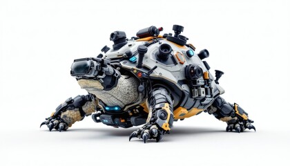 Cybernetic Turtle Robot 3d Render Futuristic Design