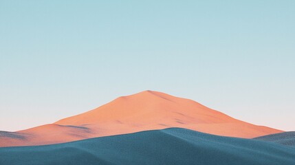 Serene desert landscape at sunset with soft dunes and a tranquil sky in the background