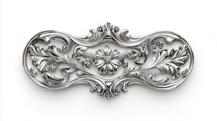 Exquisite Silver Ornament with Intricate Floral Design