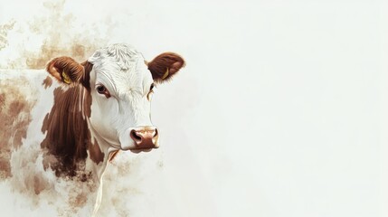 Close-up of a Cow, Artistic Portrait of a Peaceful Farm Animal