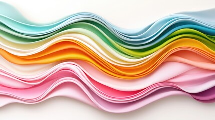 Colorful wavy paper stripes abstract background design