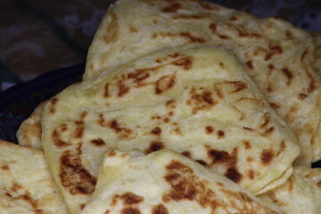 Moroccan Msemmen oe Msemen Close-up