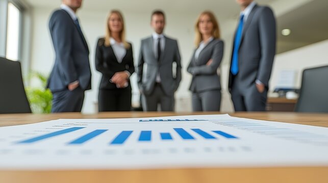 Business Team Evaluating Economic Growth Opportunities in Office