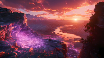 canyon neonlined cliffs