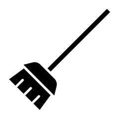 Broom, broomstick glyph solid icon