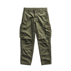 Cargo Pants in Olive Green Color, Casual Wear, Outdoor Clothing isolated transparent background cutout