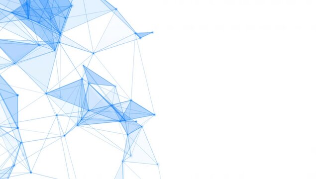 Plexus AI technology background of animated lines, dots and triangles. Big data, connection. Artificial intelligence concept. Seamless loop