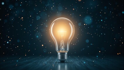 Illuminated light bulb symbolizing innovation and success