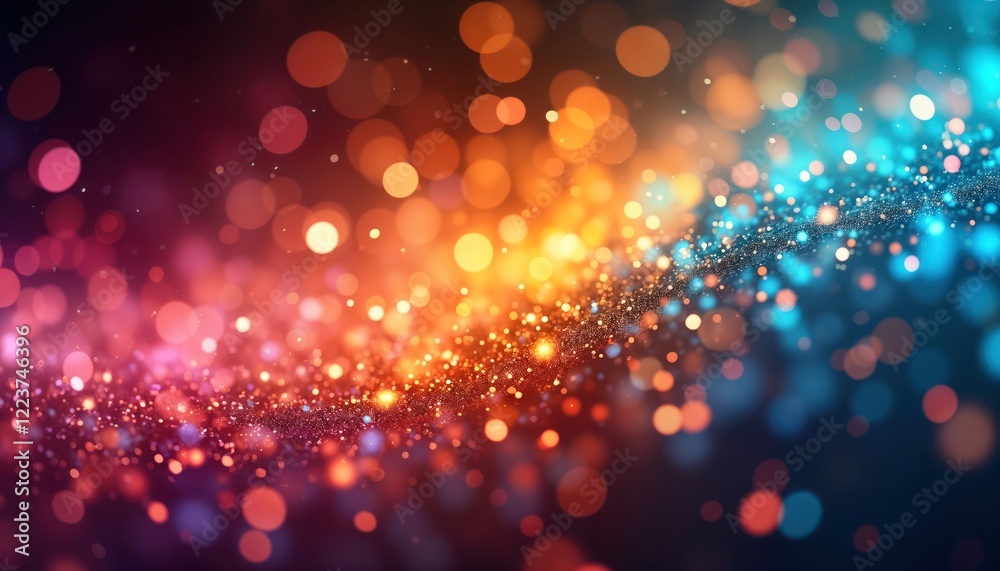 Aufkleber Colorful lights create dynamic visual music. Abstract design shows blend of vibrant colors. Generative AI artwork evokes symphony of lights. Artistic composition makes innovative visual music