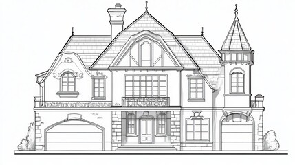 Obraz premium Light Street Building Line Icon