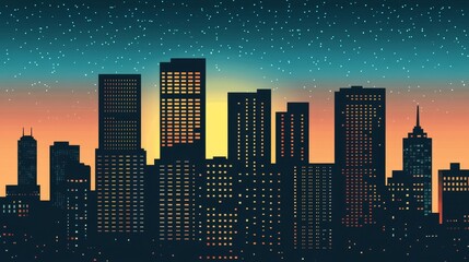 Naklejka premium Light Street Building Line Icon