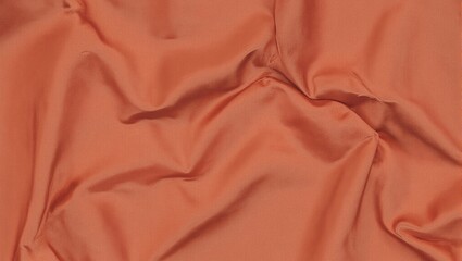 Elegant copper taffeta fabric with vintage crinkled edges