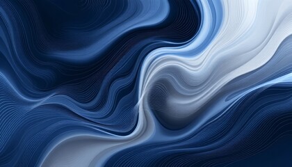 Abstract Blue Swirl Wave Background Digital Art