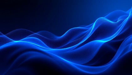Obraz premium Abstract Blue Wave Particle Background Image