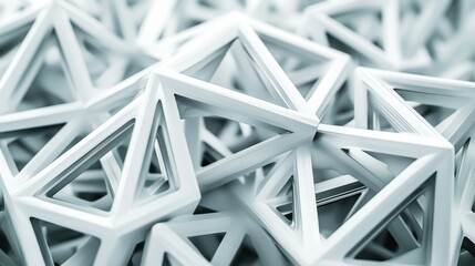 Interlocking White Triangular Geometric Structures