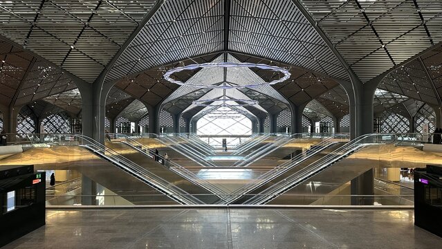 Mecca, Saudi Arabia - Jan 9, 2025 : Haramain High-Speed Railway station in Makkah offers modern transportation, connecting key cities for pilgrims