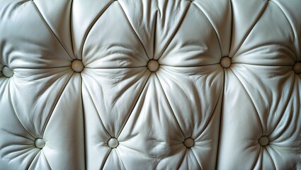 Fototapeta premium Elegant white leather upholstery background texture