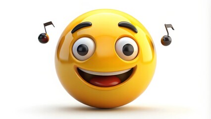 Happy Emoji Listening to Music