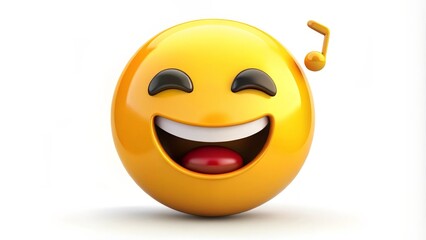 Fototapeta premium Happy Emoji with Musical Note