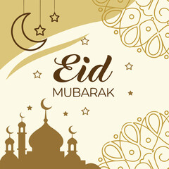 Eid Mubarak Vector Card Design