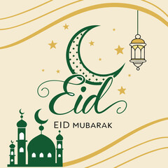 Eid Mubarak Vector Card Design