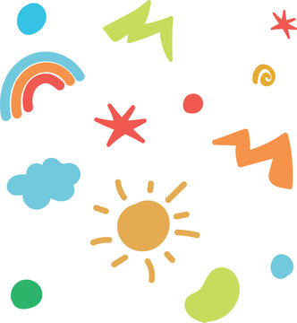 Children's illustrated icons