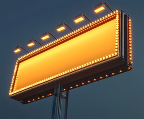 blank billboard at night