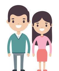 Simple design of male and female avatar characters