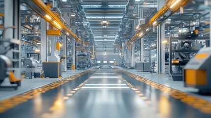 Fototapeta premium Modern Factory Interior Assembly Line Production