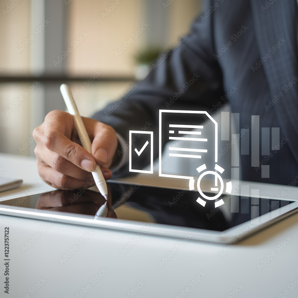 Poster streamline business processes: digital checklists for certification & quality assurance. performance