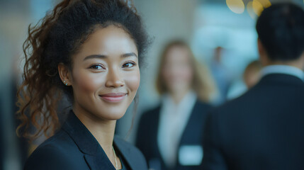 Fototapeta premium business networking event with diverse professionals