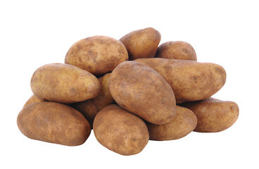 Russet Potatoes on White