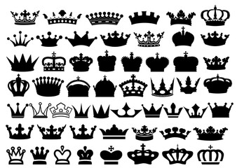 Royal Crowns Silhouette Vector Pack graphic drawing illustration Design Elements for stickers, Posters, streetwear, t-shirts, logos, print-on-demand, print, or branding © Saiid-Designs
