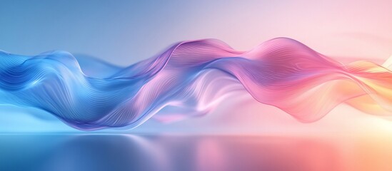 Naklejka premium Abstract Pastel Waves: A Serene Digital Art Piece
