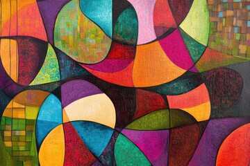 Fototapeta premium A creative abstract painting with bold colors flowing harmoniously into intricate patterns
