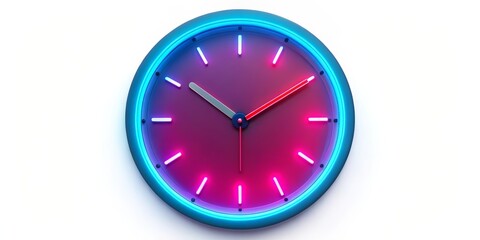 Neon Clock Face Design