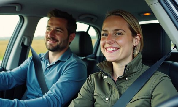 Car Driving Instructor Teaching a Learner in a Vehicle
