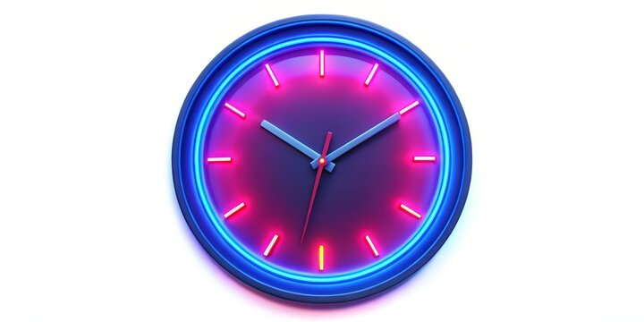 Neon Clock Wall Decor