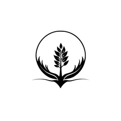 Obraz premium Elegant Plant Logo Design: Minimalist Tree Icon, Nature Symbol, Botanical Illustration, Vector Graphic