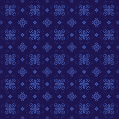 Blue Traditional Etchnic Pattern