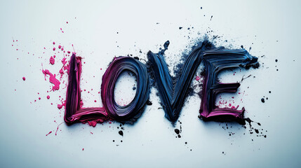 LOVE Painted on White Background: Unique Art for Home Decor and Personalized Gifts
