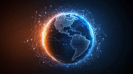 Obraz premium Glowing Earth Captured by Astronauts in Orbit