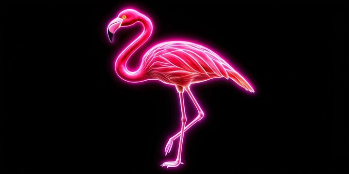 Pink Flamingo Neon Art