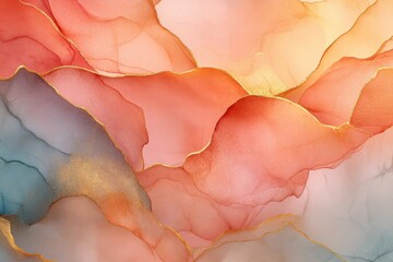 Warm multilayered abstract watercolor background in high resolution