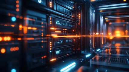 Illuminated Data Servers In Modern Data Center
