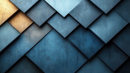 Minimalist Abstract Artwork Blue Geometric Shapes Modern Digital Art